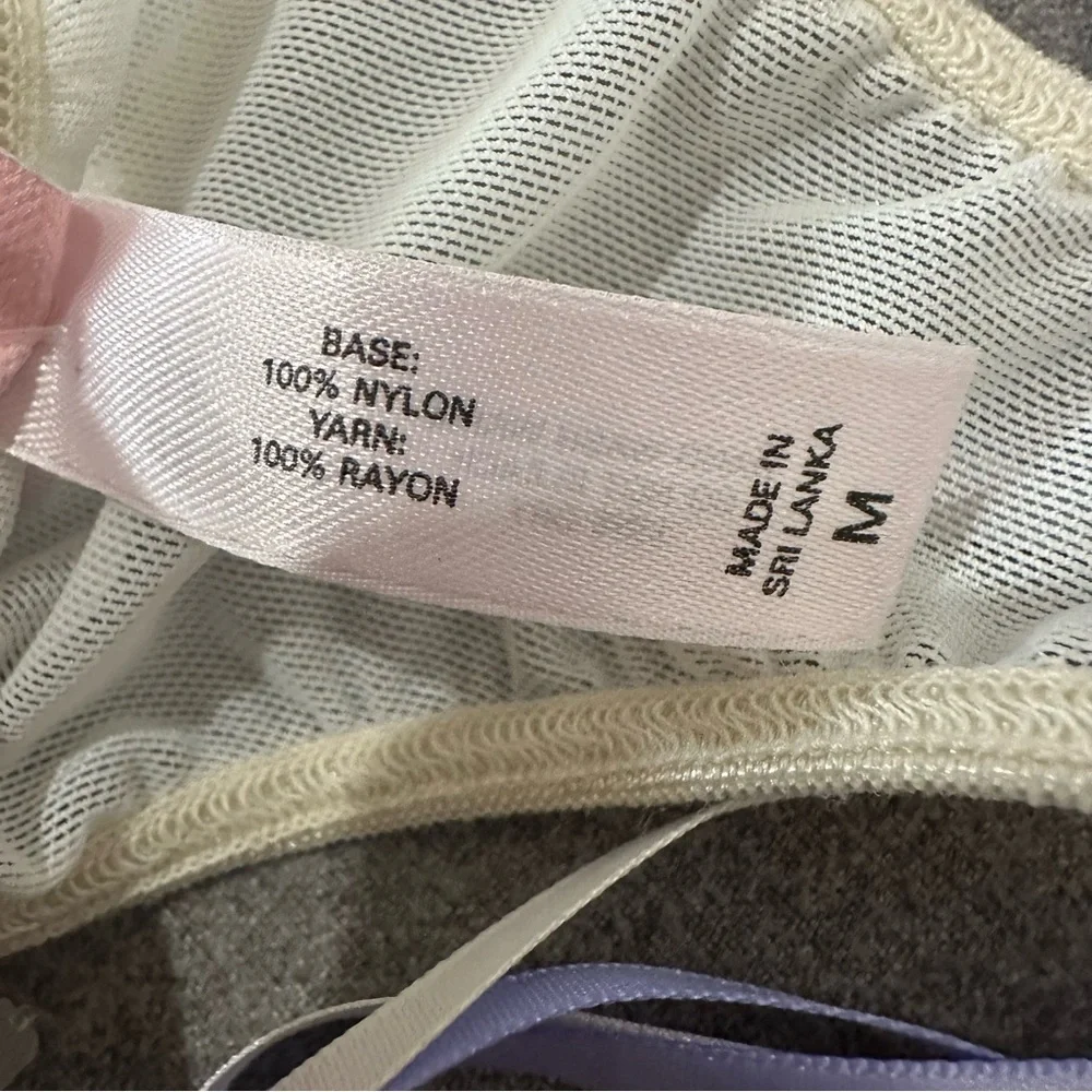 Victoria’s Secret Y2K Floral Lace Thong with Ribbon Ties